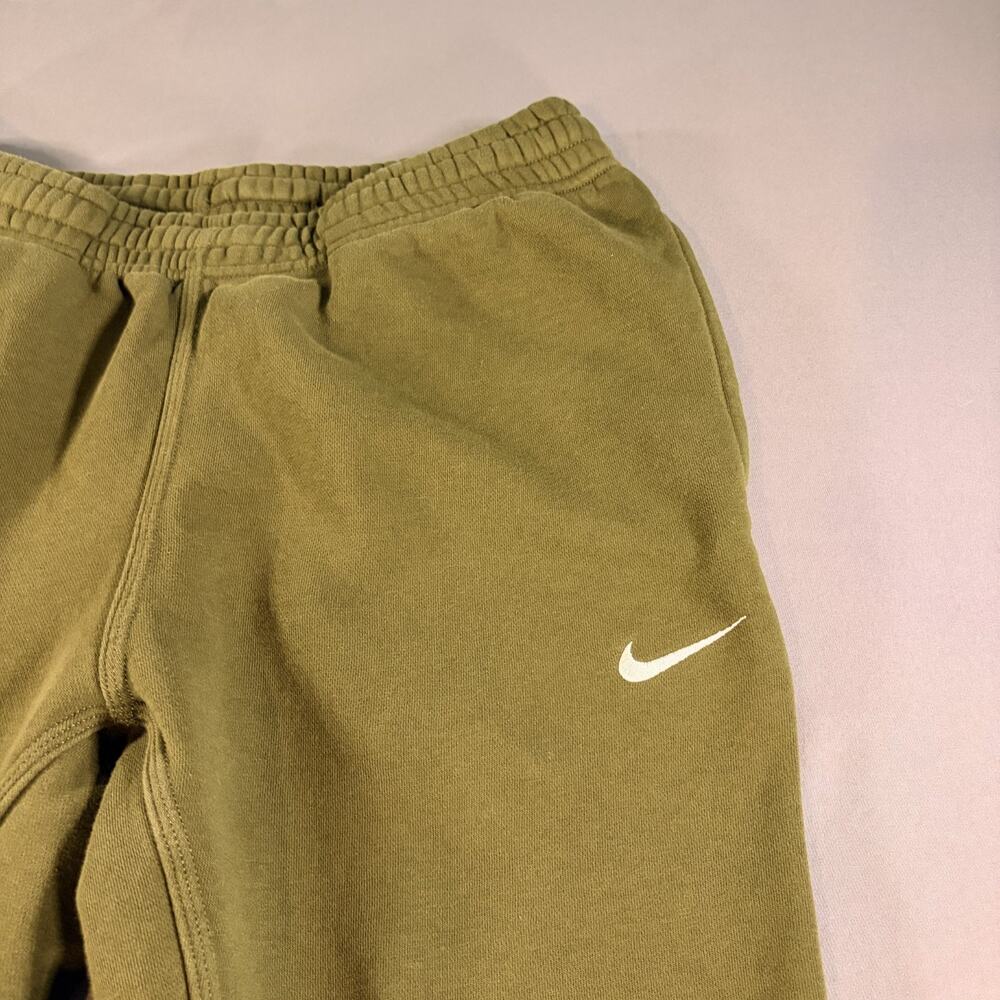 Nike Joggers Men L Green Fleece Tapered Cuffed Sweatpants 28" Casual Running Gym